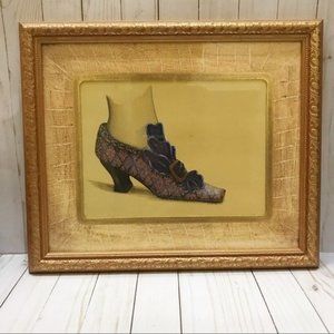 Framed Victorian Shoe Art by Fiona Saunders